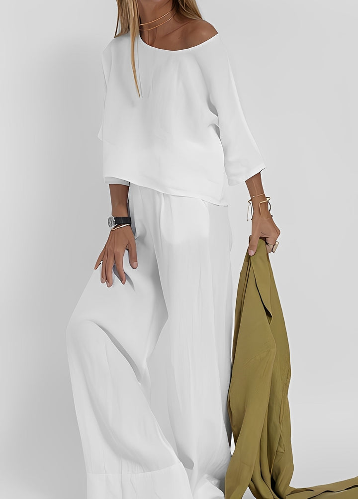 Conjunto feminino casual de duas peças elegante e confortável. Perfeito para o estilo diário e roupa de lazer.