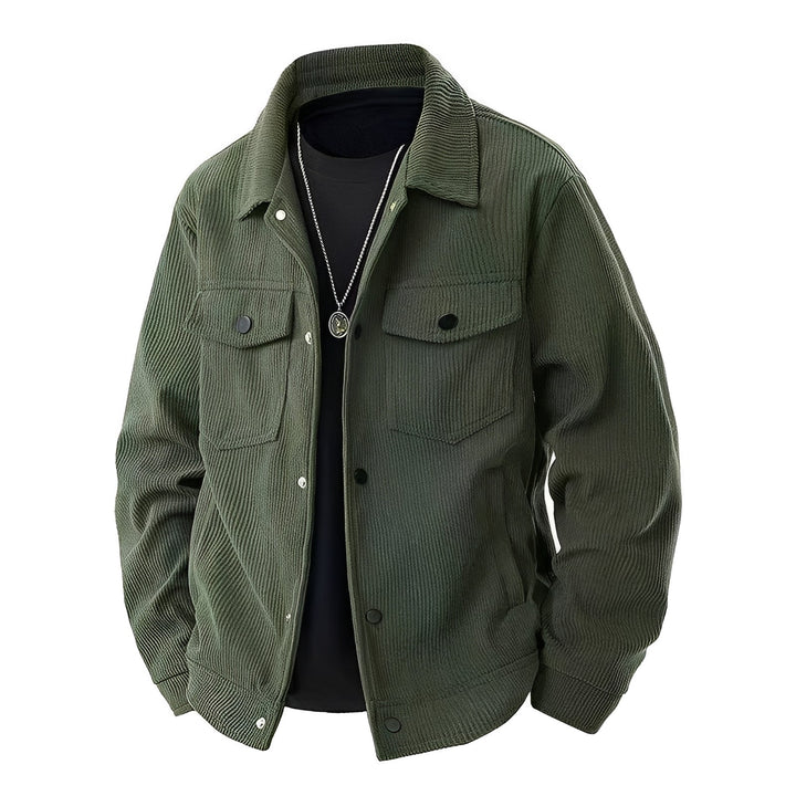 Agasalho masculino solto para máximo conforto. Casaco versátil, ideal para a moda outono e estilo casual.