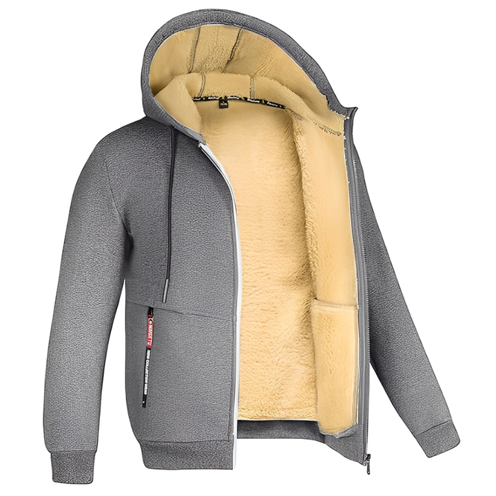Casaco masculino de inverno com capuz, quente e confortável para dias frios. Agasalho essencial para o frio.