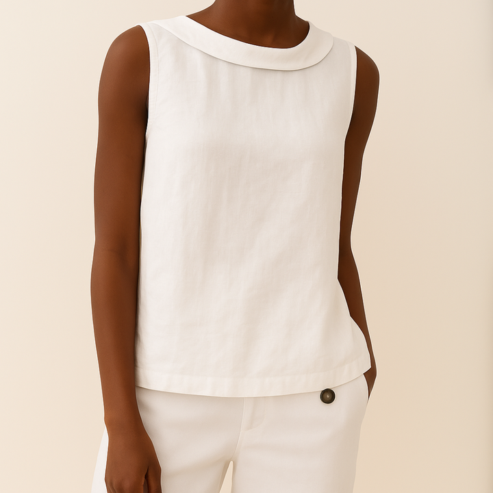 Roupa leve: blusa feminina sem mangas para máximo conforto. Perfeita para o verão e primavera, toque suave.