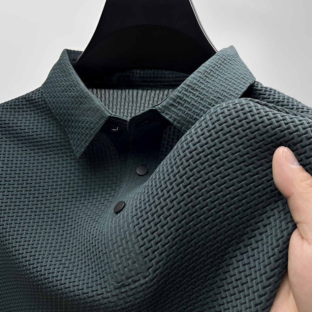 Camisa polo masculina casual de manga curta, disponível em várias cores e tamanhos grandes.