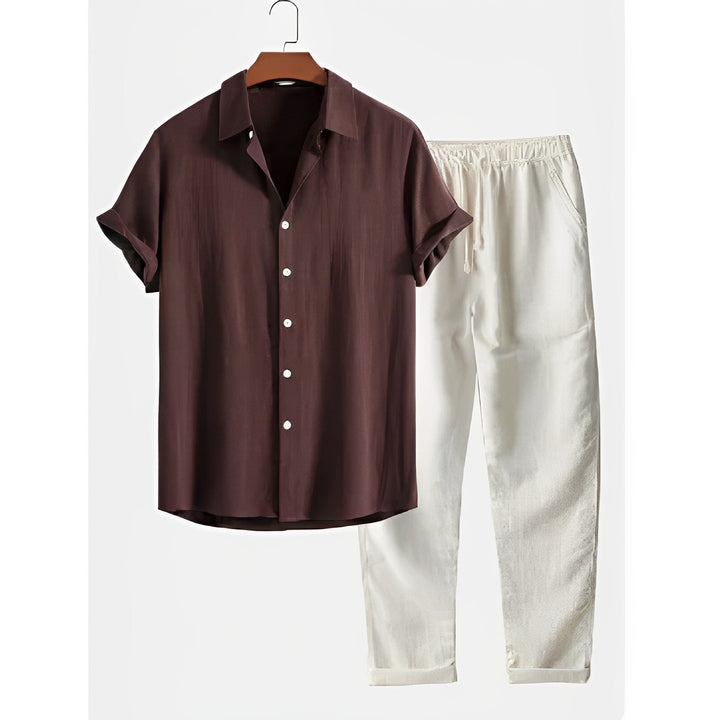 Conjunto masculino versátil para o verão, estilo casual, leveza e conforto máximo.