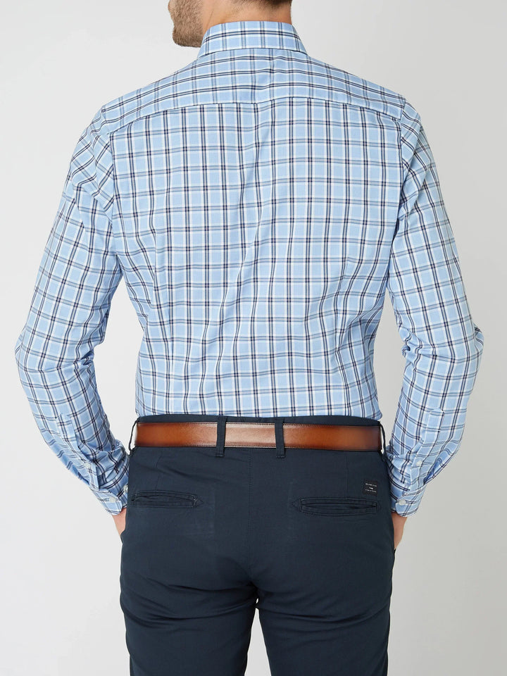 Camisa xadrez masculina de manga longa, design clássico e confortável. Essencial para o guarda-roupa.
