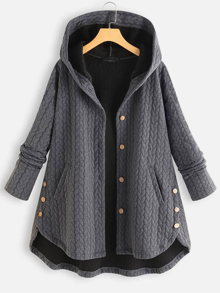 Fecho e zíper do casaco feminino de inverno. Jaqueta quente, moda feminina para conforto e estilo nos dias frios.