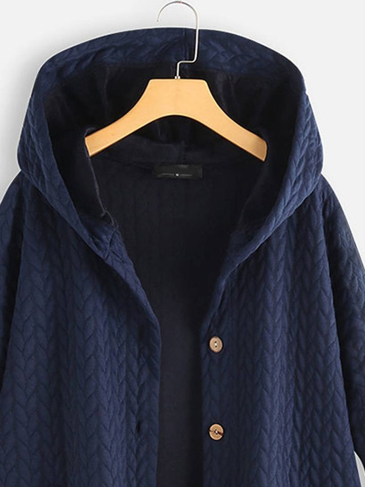 Casaco de inverno feminino, vista traseira. Jaqueta quente e elegante, roupa de inverno para conforto e estilo.