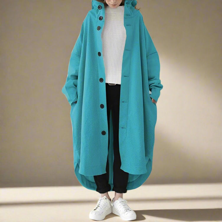 Trench Coat Feminino Cailyn longo e elegante para inverno e outono. Peça aconchegante de moda e estilo.