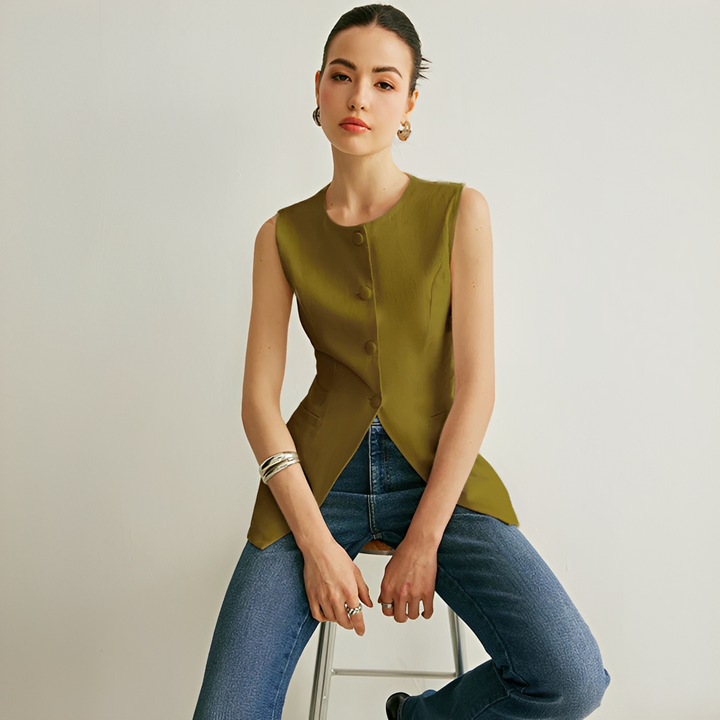 Colete feminino sem mangas para moda casual, uma peça versátil e elegante para o vestuário diário.