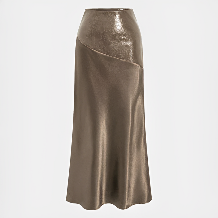 Saia Viviana para mulher, brilhante e luxuosa, com design assimétrico, excelente para festas e verão.
