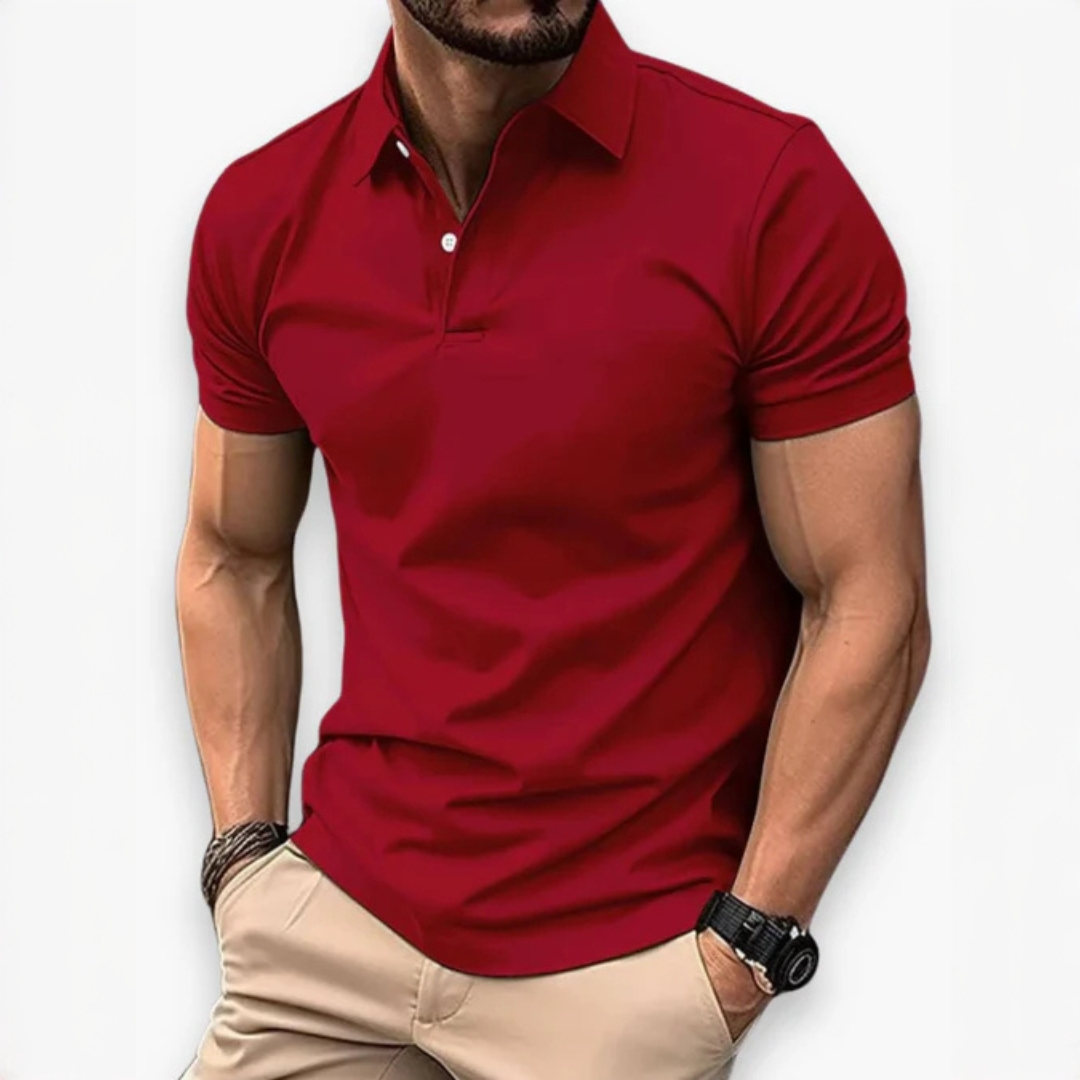 Roupa casual de verão: polo masculina elegante, perfeita para um look fresco e sofisticado em dias quentes.