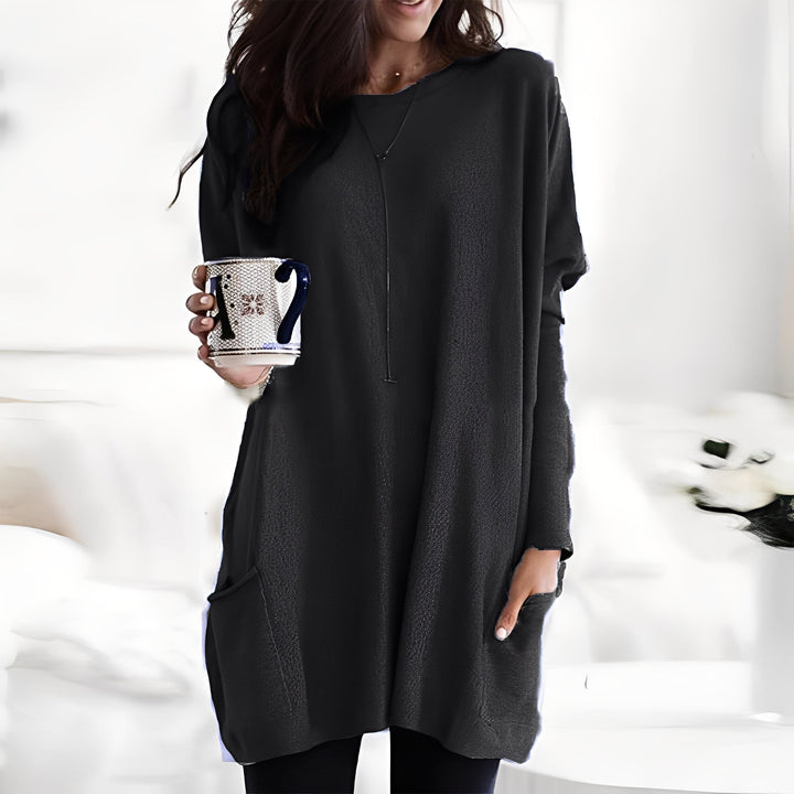 Moda feminina: camisola de inverno casual, pulôver de mangas compridas para conforto diário.