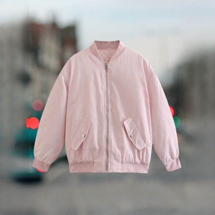 Jaqueta moderna e estilosa: bomber feminina oversized para streetwear, moda urbana e conforto no inverno.