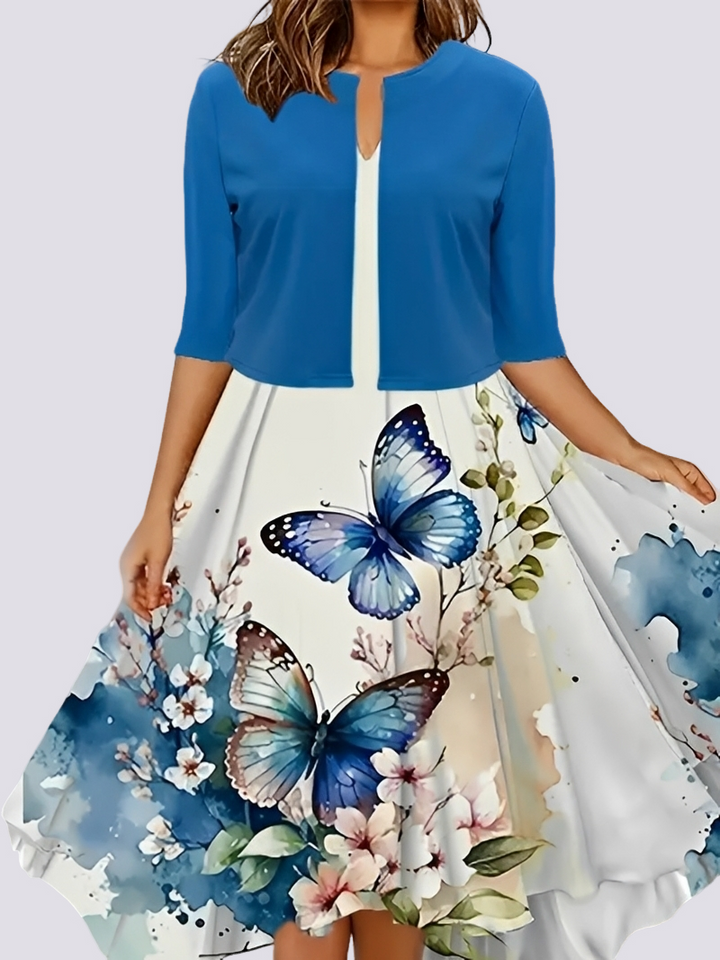 Vestido longo feminino elegante, parte de conjunto bifásico, ideal para festas e ocasiões especiais.