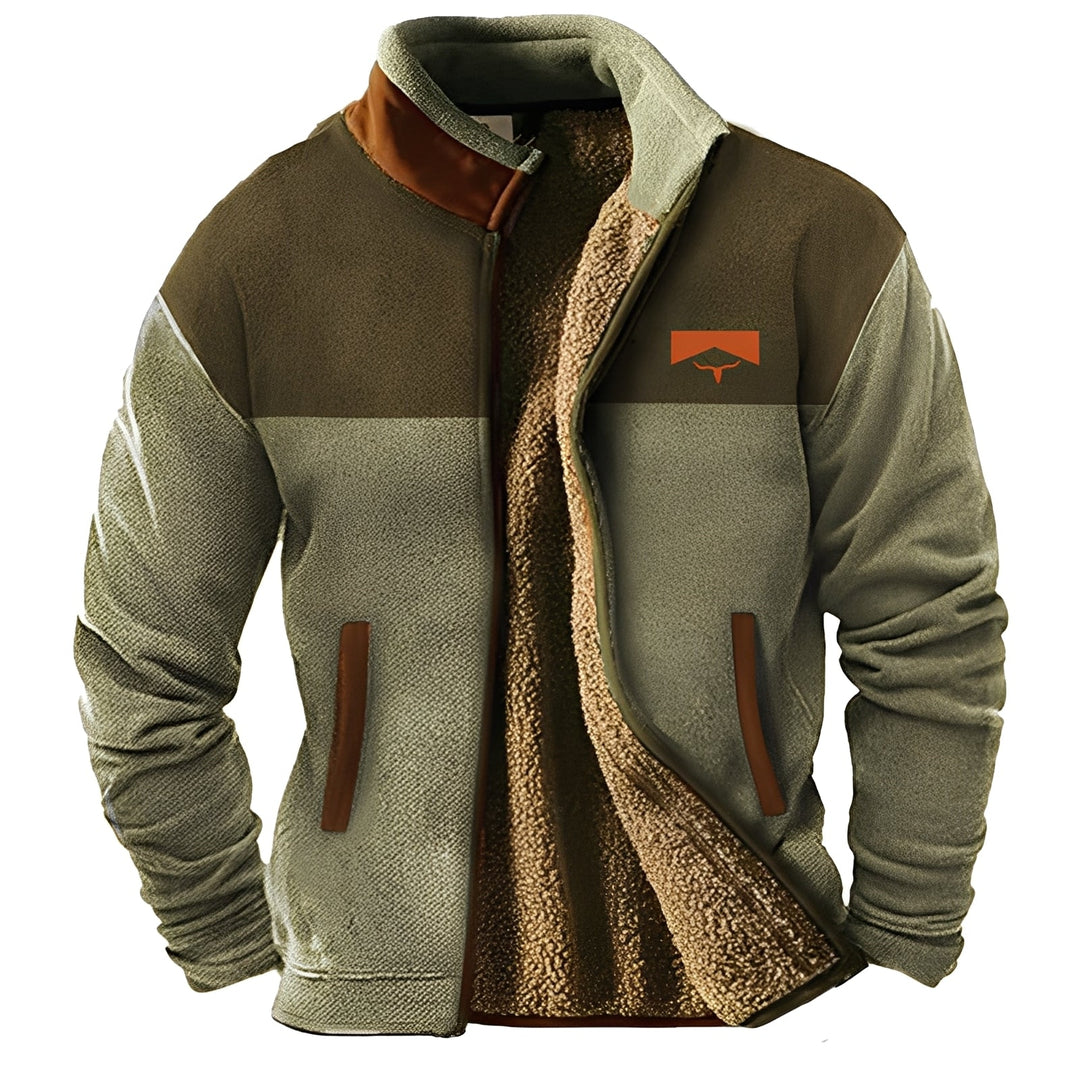 Confortável casaco térmico masculino para aventura, ideal para exterior e clima de inverno rigoroso.