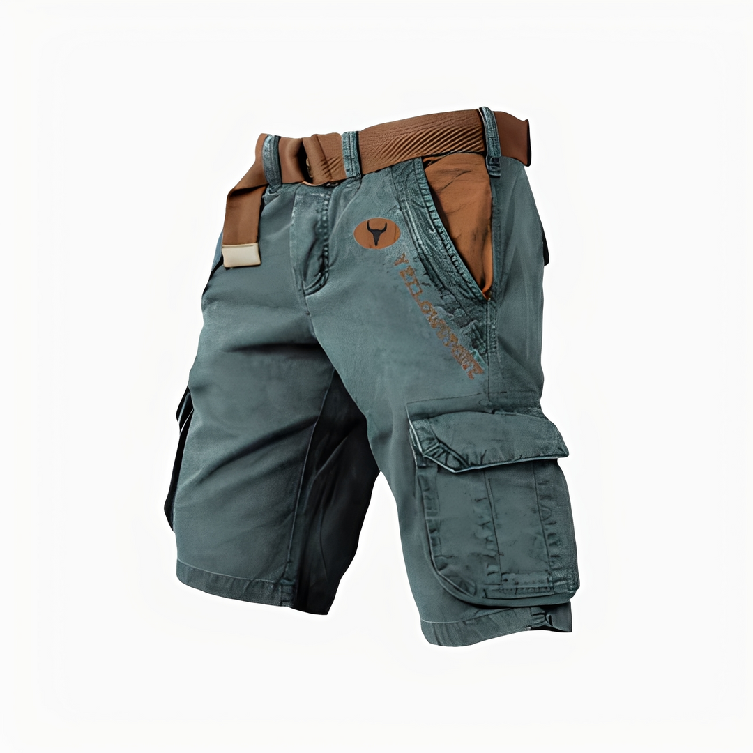 Shorts cargo masculinos versáteis, com bolsos, para o verão e momentos de lazer.