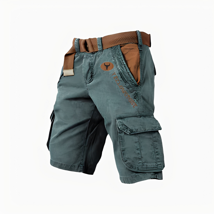 Shorts cargo masculinos versáteis, com bolsos, para o verão e momentos de lazer.