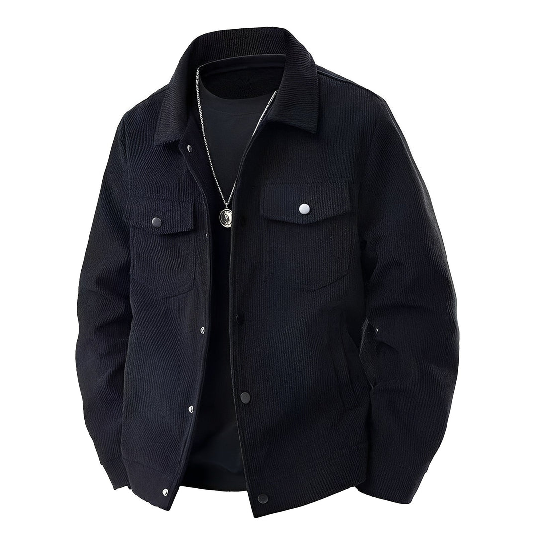 Casaco masculino estiloso solto, uma jaqueta casual para o outono. Roupa masculina versátil que une moda e conforto.