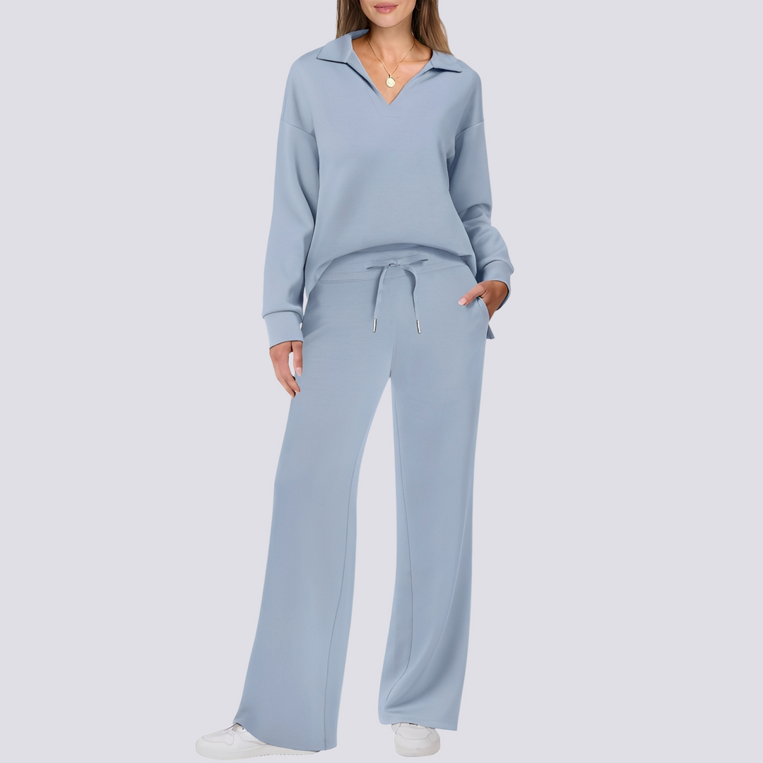 Conjunto Tiana loungewear feminino casual e confortável. Perfeito para relaxar em casa no verão com estilo.