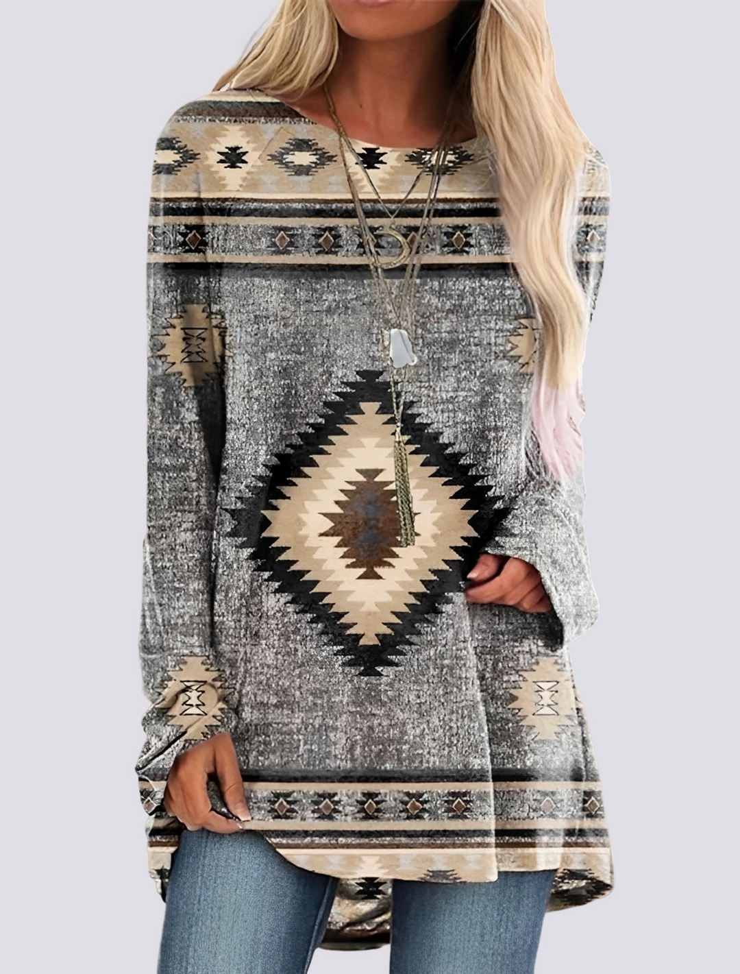 Vestido feminino étnico manga curta, modelo camisa, com cores vivas e caimento solto para a primavera.
