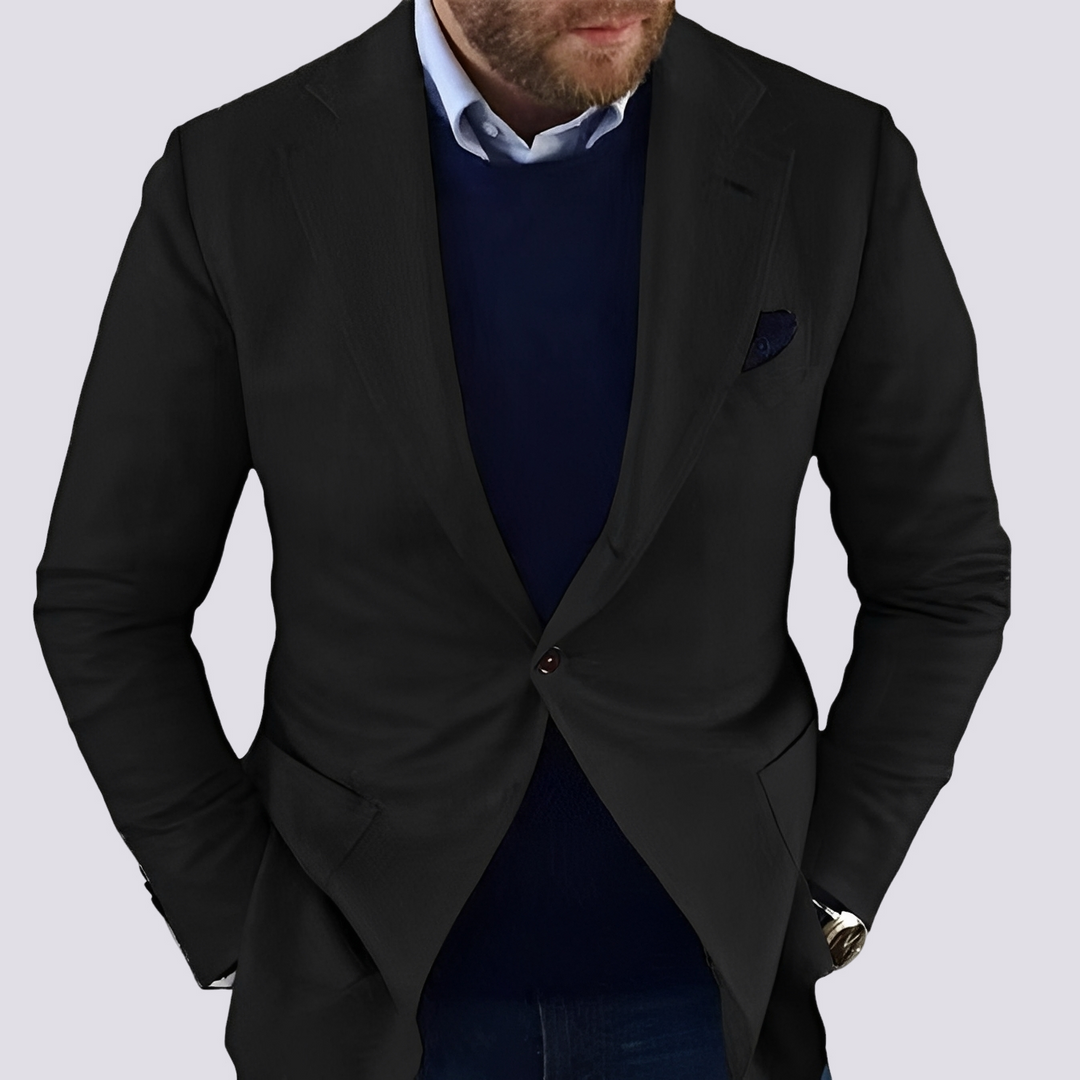Blazer masculino elegante, com corte moderno. Ideal para roupa formal, festas e ocasiões especiais.