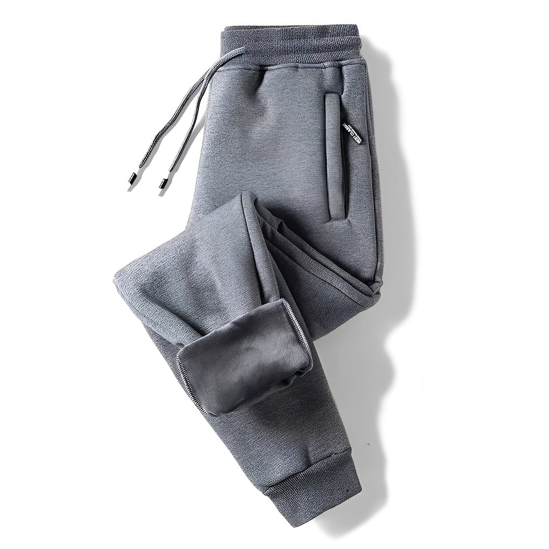 Calça masculina térmica para frio intenso, corte reto e casual, a roupa de inverno perfeita para homens.