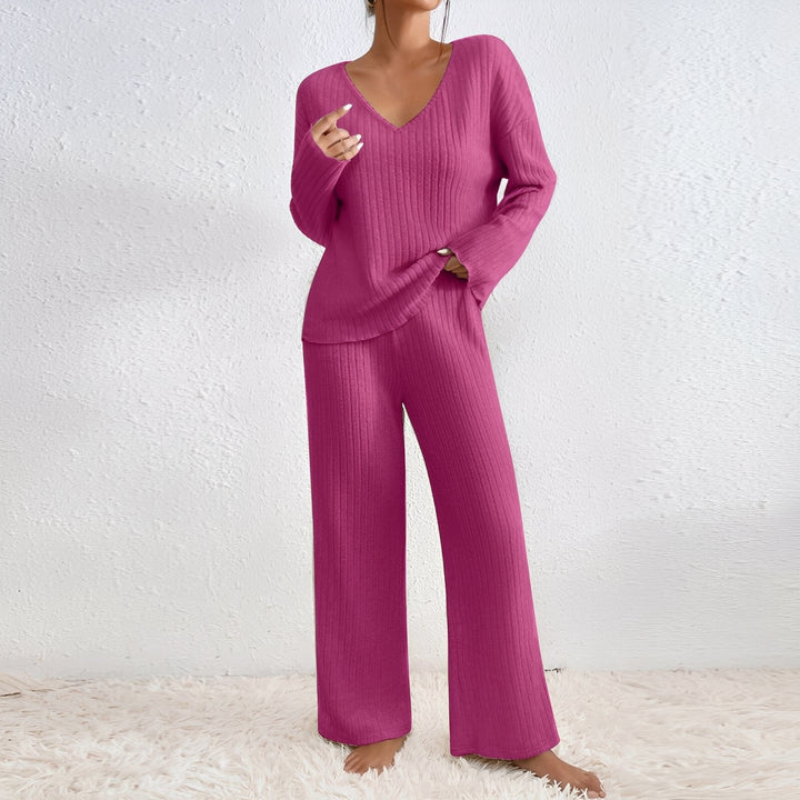 Roupa feminina de duas peças versátil. Conforto e moda casual para o dia a dia na primavera/outono.