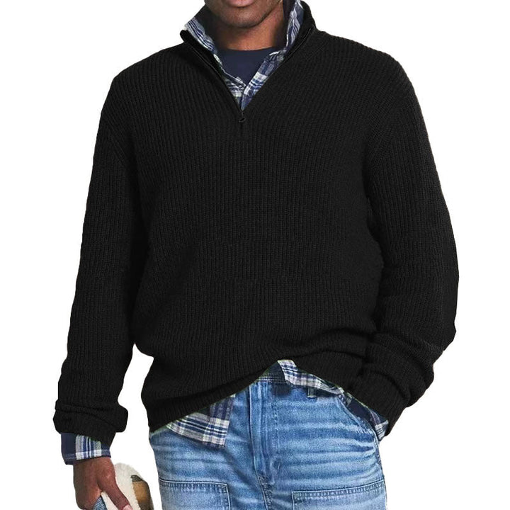 Suéter masculino Charlton, conforto e estilo para o inverno. Pulôver casual texturizado, roupa aquecida e versátil.