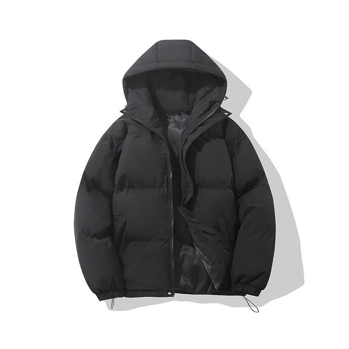Jaqueta feminina com capuz, quente e confortável, ideal para a moda inverno casual.
