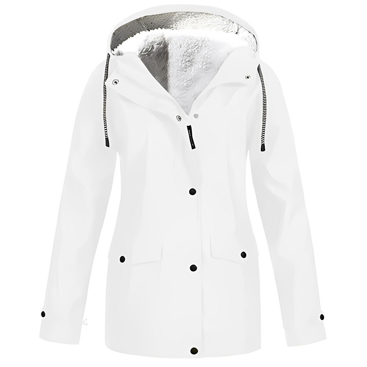Jaqueta agasalho de chuva feminina quente e seca, ideal para outono e inverno, com design moderno.