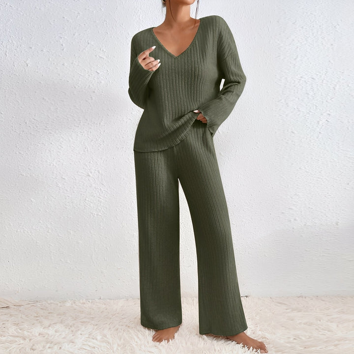 Conjunto feminino estiloso de duas peças para outono/primavera. Look casual confortável para moda feminina.