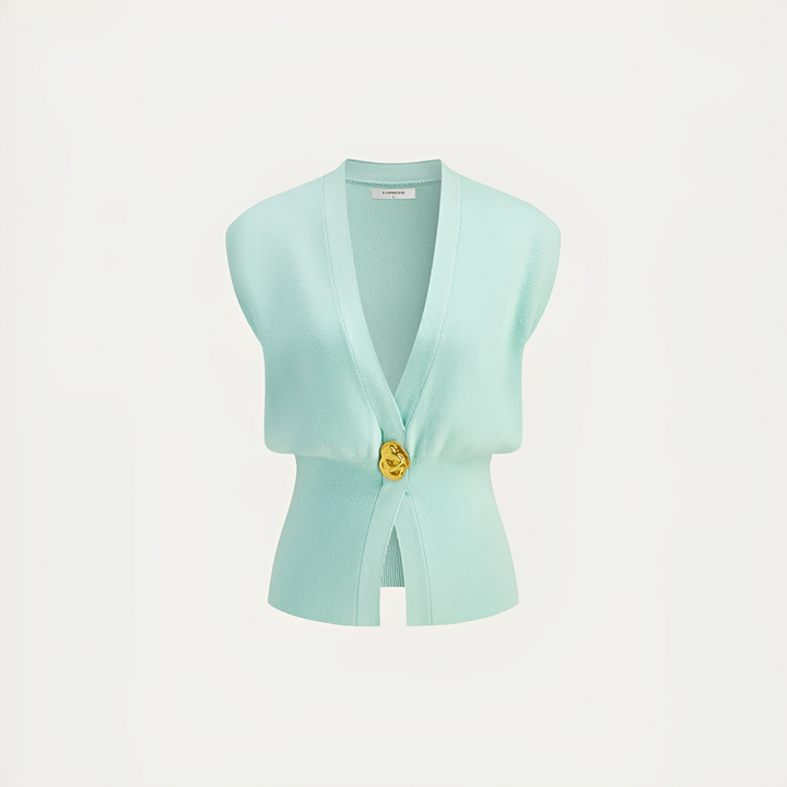 Colete feminino de outono, com decote V, versátil para camadas, ideal para um visual elegante e confortável.