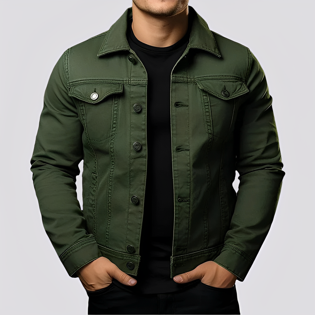 Agasalho masculino versátil com estilo vintage, ótimo para outono. Uma jaqueta casual que complementa qualquer look.