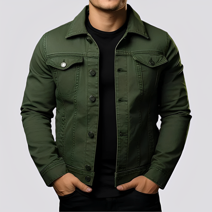 Agasalho masculino versátil com estilo vintage, ótimo para outono. Uma jaqueta casual que complementa qualquer look.