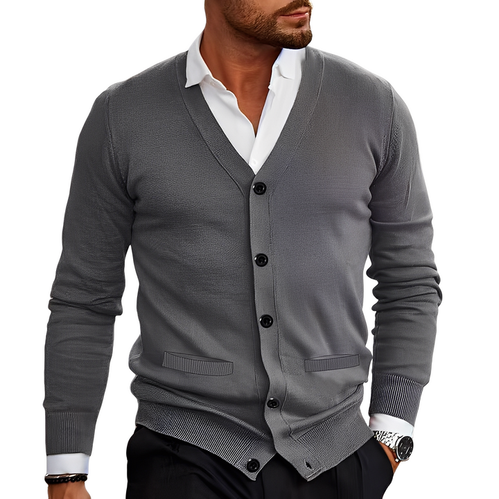 Casaco masculino Terrell: cardigã casual para homens, confortável e estiloso para o dia a dia. Moda masculina.