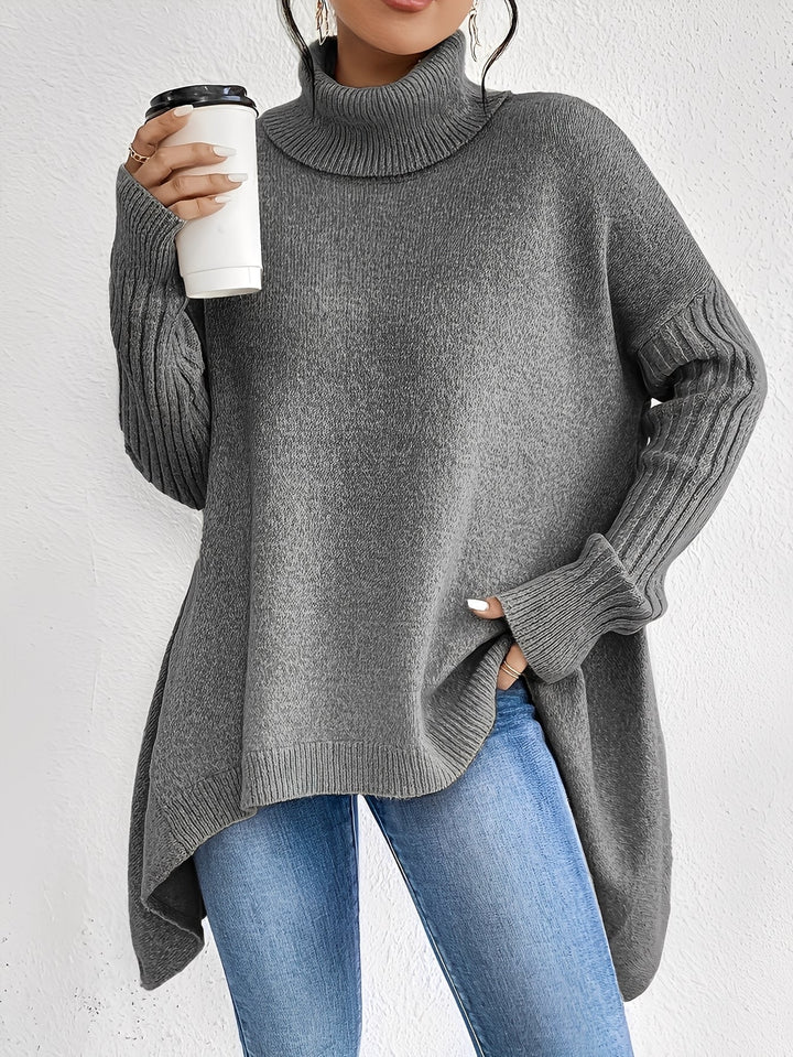 Pulôver feminino de gola alta aconchegante, proporciona calor e conforto máximo para dias frios de inverno.