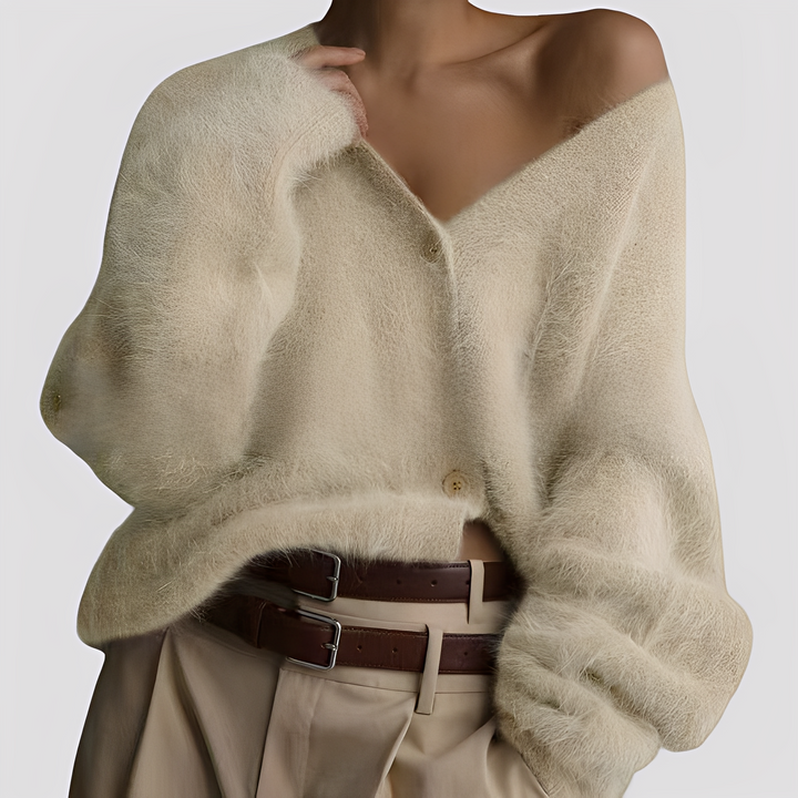 Suéter feminino elegante e confortável para o inverno, perfeito para looks casuais aquecidos.