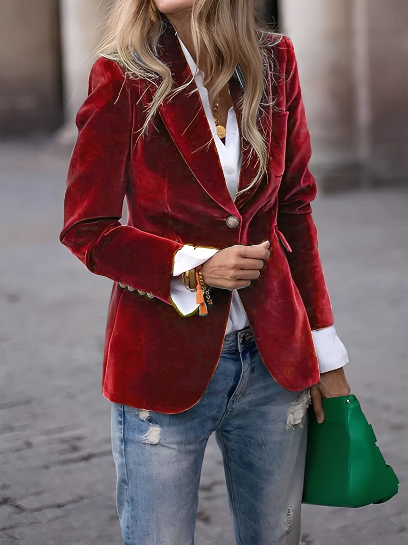 Blazer feminino elegante para eventos e reuniões importantes, realçando sua postura com um toque sofisticado.
