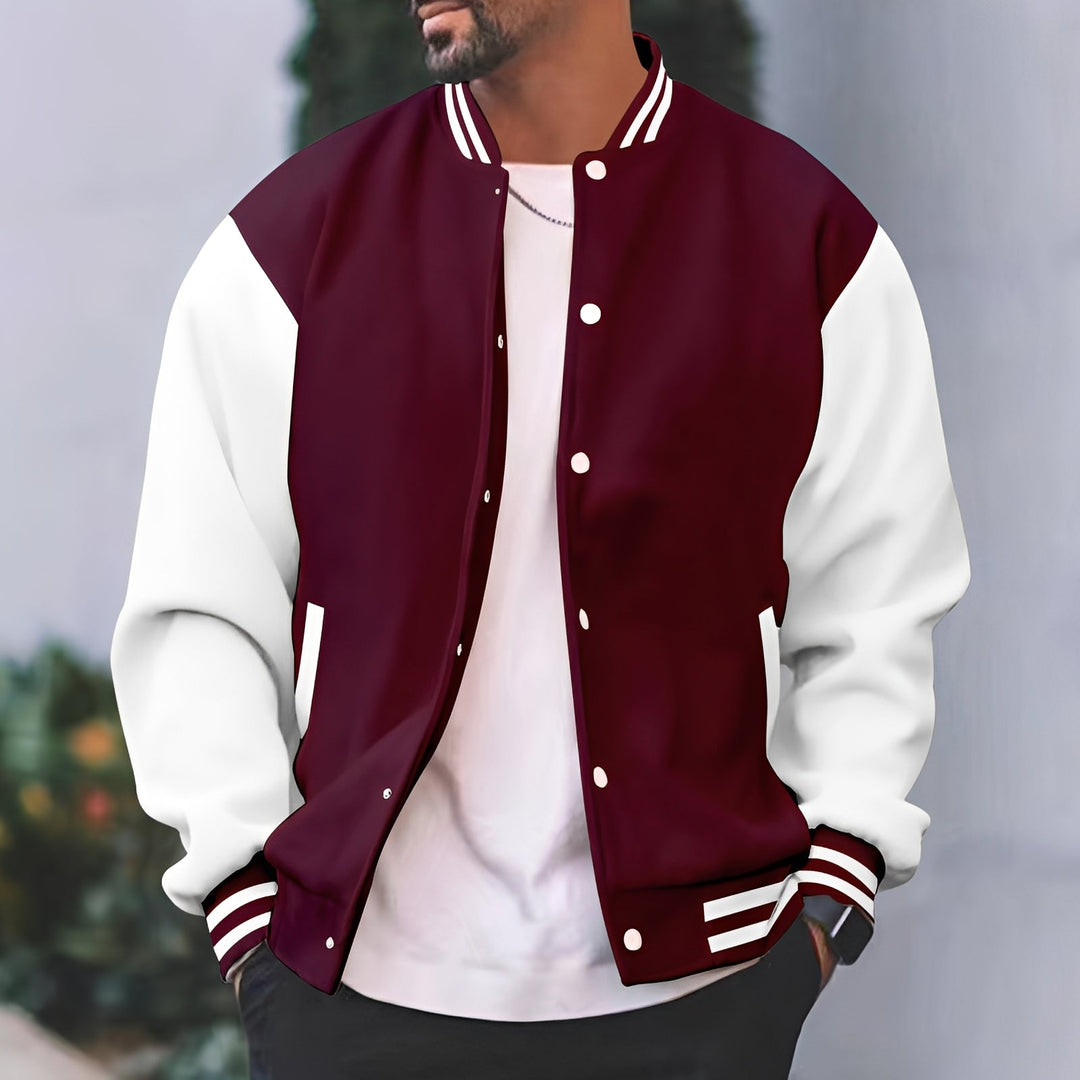 Jaqueta bomber masculina versátil para estilo urbano, casaco solto e confortável, moda outono primavera homem.