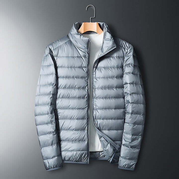 Jaqueta masculina leve para inverno, ideal para aquecimento e estilo casual.