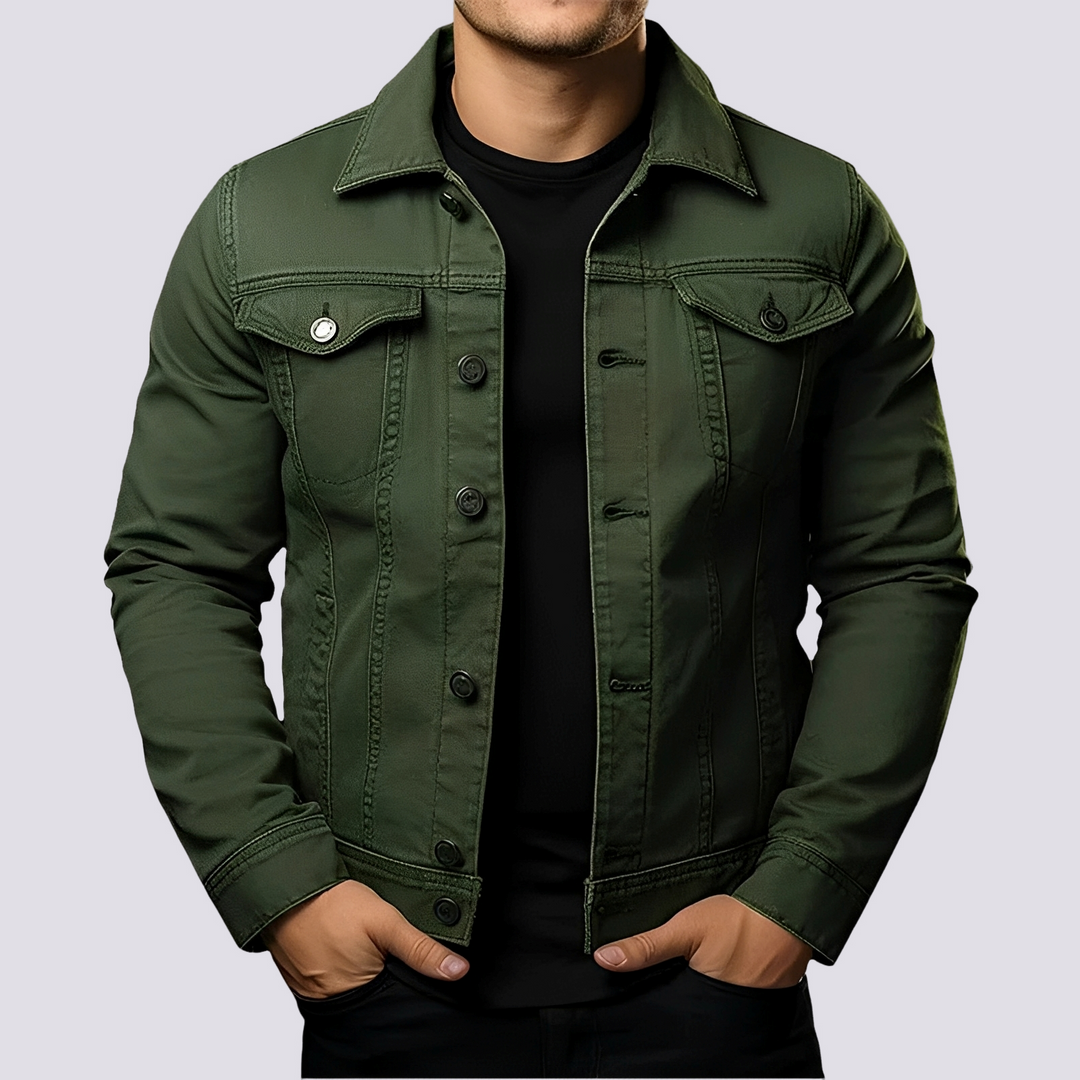 Jaqueta masculina casual Layton, perfeita para moda outono/primavera, combina estilo e conforto urbano.