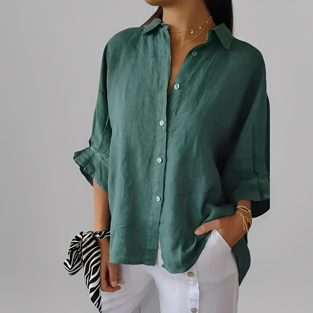 Blusa feminina manga longa para outono e inverno. Elegante e versátil, oferece conforto com estilo clássico.