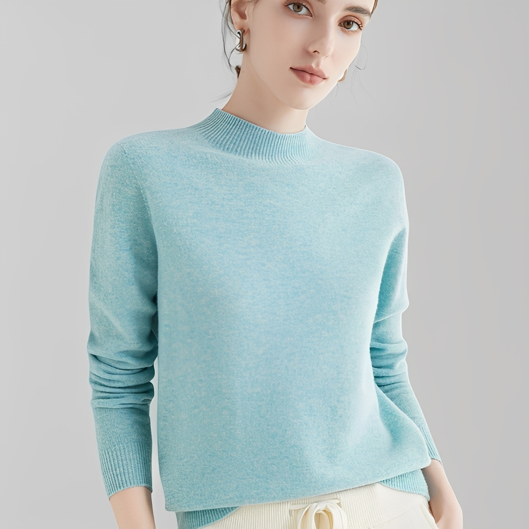 Camisola feminina de gola alta, estilo sofisticado. Ideal para um look elegante no inverno.