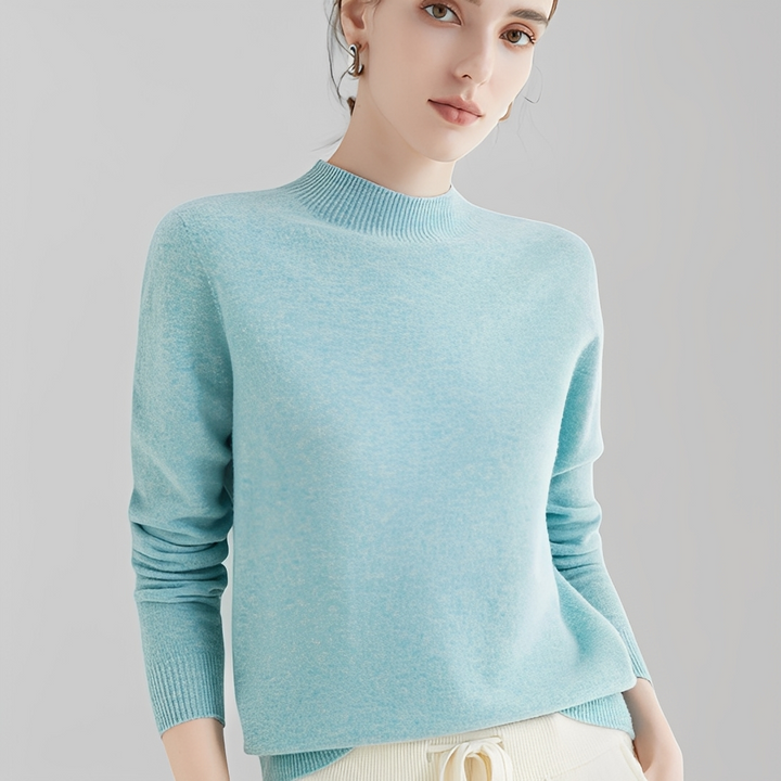 Camisola feminina de gola alta, estilo sofisticado. Ideal para um look elegante no inverno.