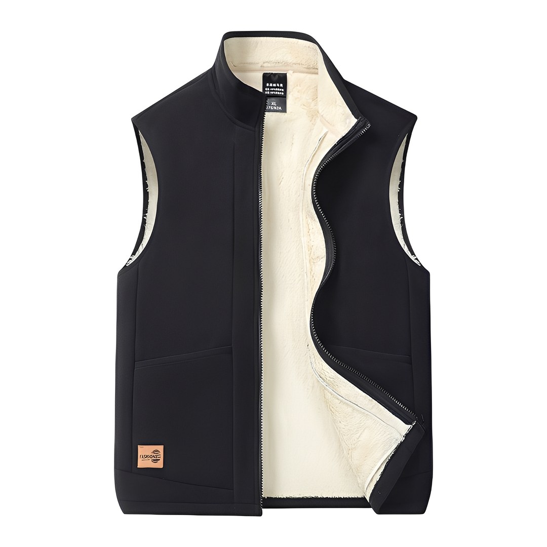 Moda homem: Colete masculino casual acolchoado, perfeito para dias frios. Peça de estilo e conforto.
