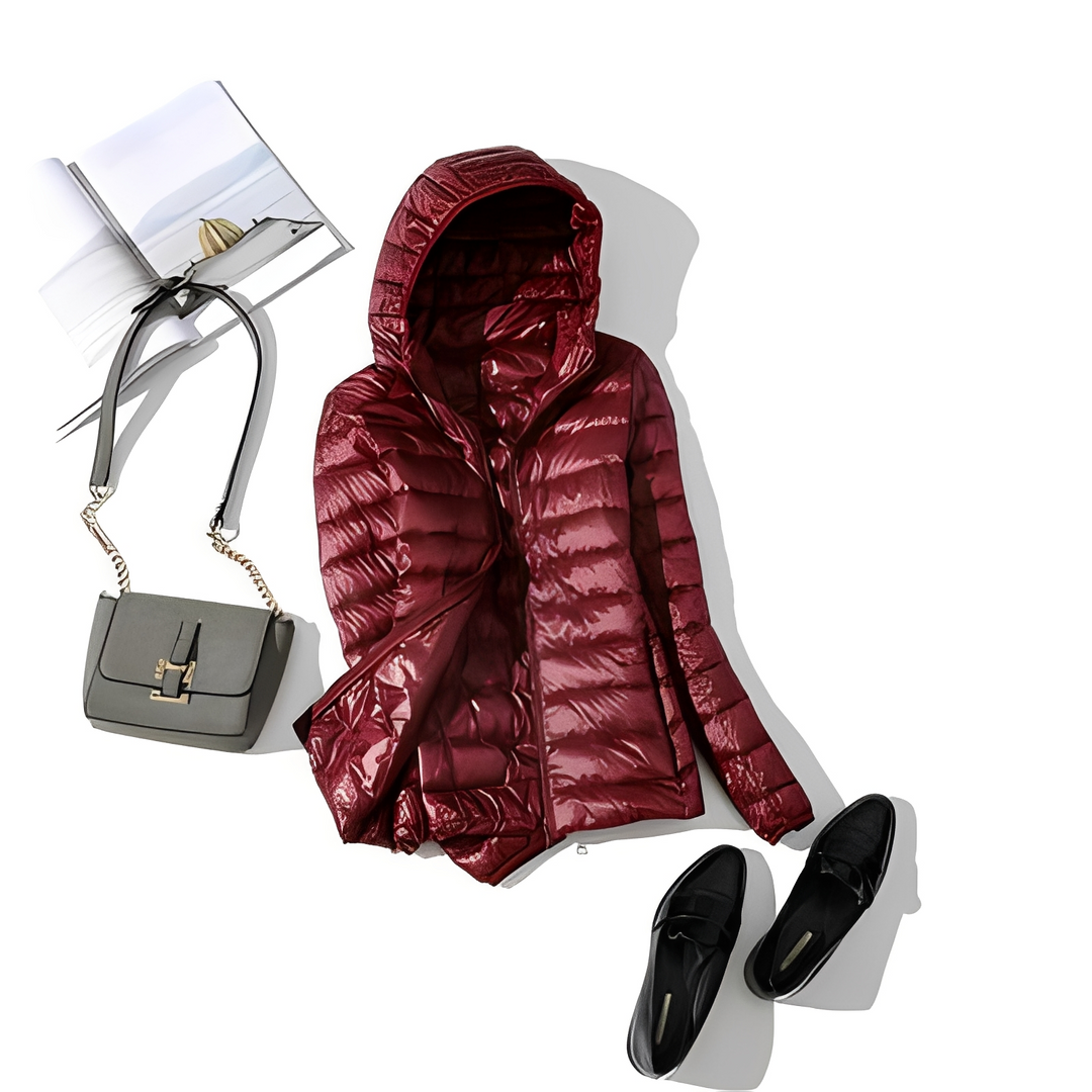 Jaqueta feminina para viagem, ultraleve. Agasalho confortável e prático para um estilo casual.