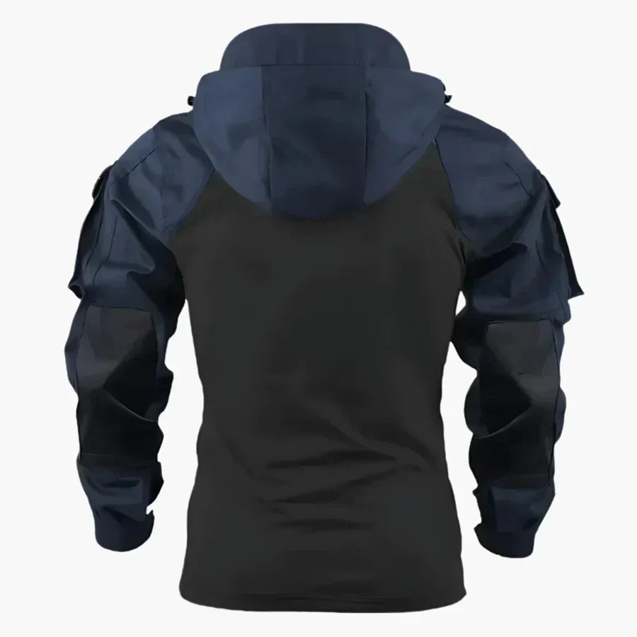 Jaqueta tática masculina à prova de vento e d'água. Proteção ideal para atividades outdoor, inverno e aventura.