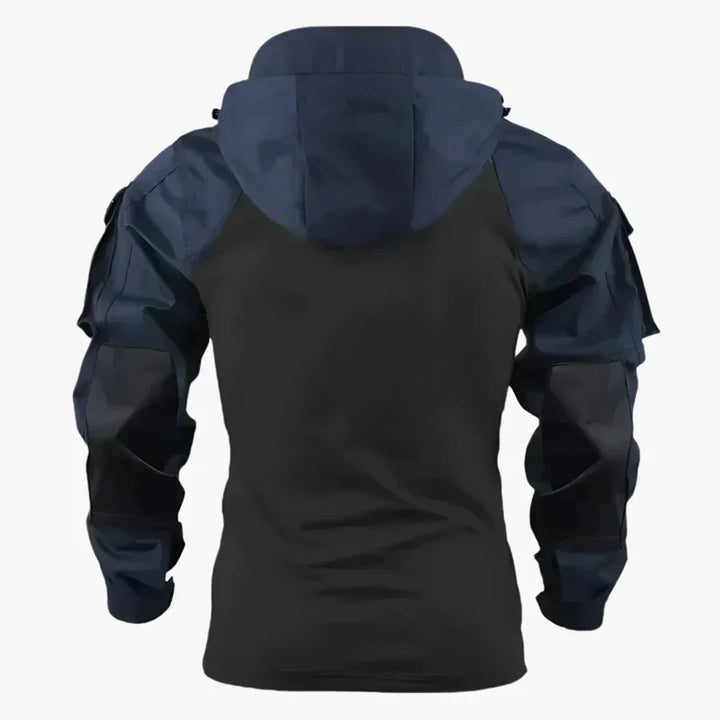 Jaqueta tática masculina à prova de vento e d'água. Proteção ideal para atividades outdoor, inverno e aventura.