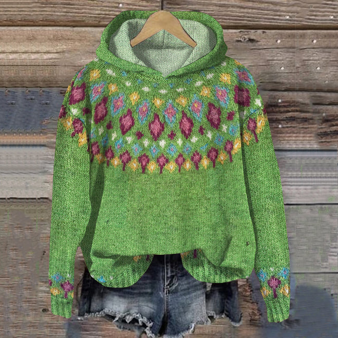 Suéter feminino pulôver quente, estilo nórdico para outono inverno. Agasalho casual com design escandinavo.