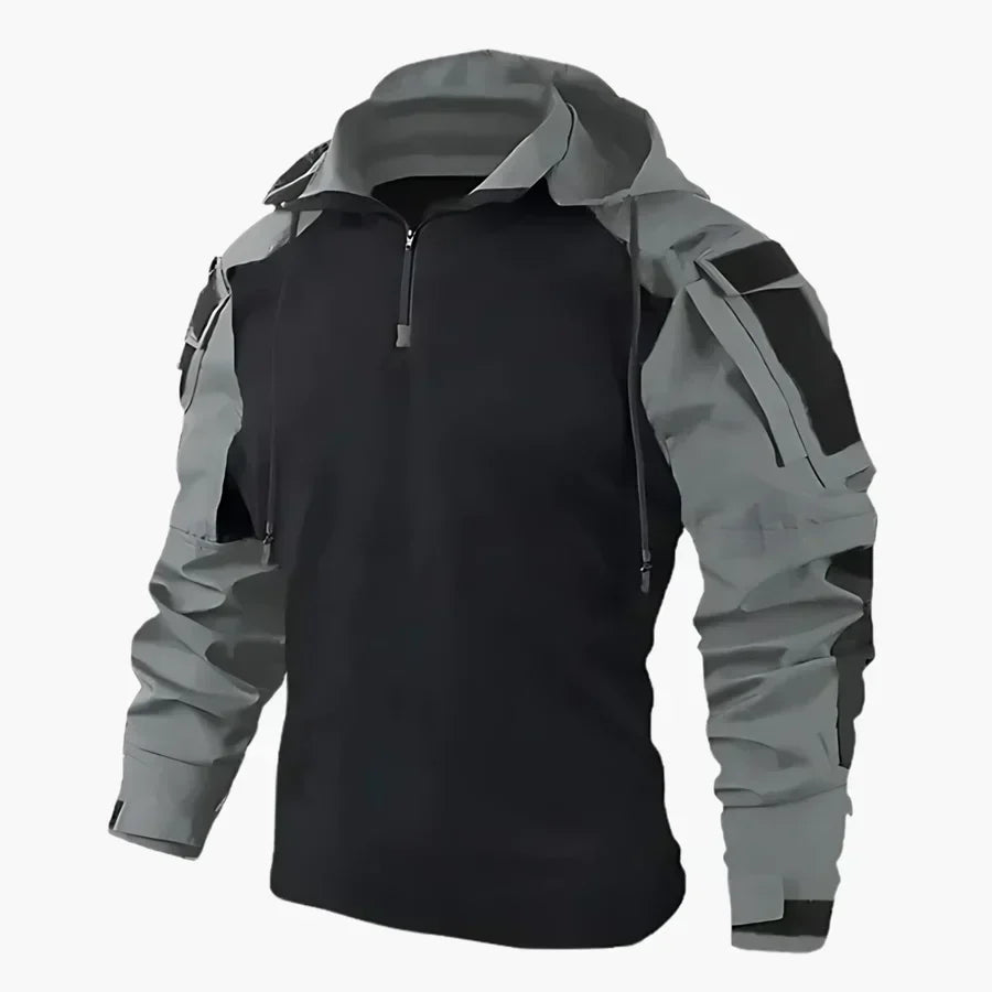 Jaqueta masculina tática durável, ideal para o inverno. Vestuário à prova de vento e d'água para aventura e estilo.