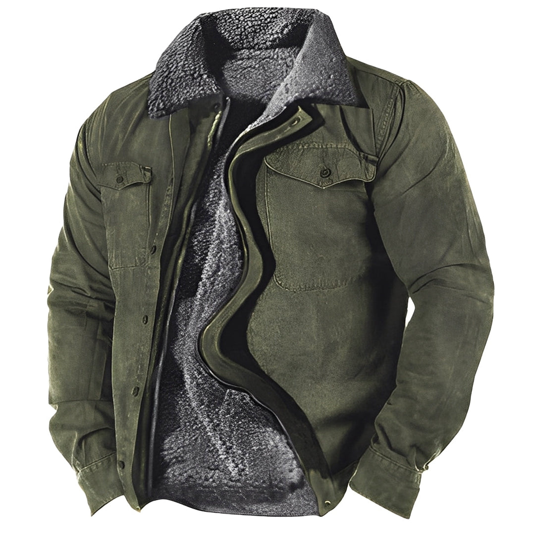Agasalho masculino quente e confortável para o inverno, com estilo clássico e elegante.