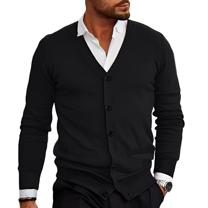 Cardigã casual masculino Terrell, peça versátil para um look estiloso e descontraído. Conforto e elegância.